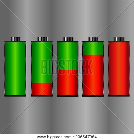 Discharged And Fully Charged Battery Smartphone - Vector Infographic.