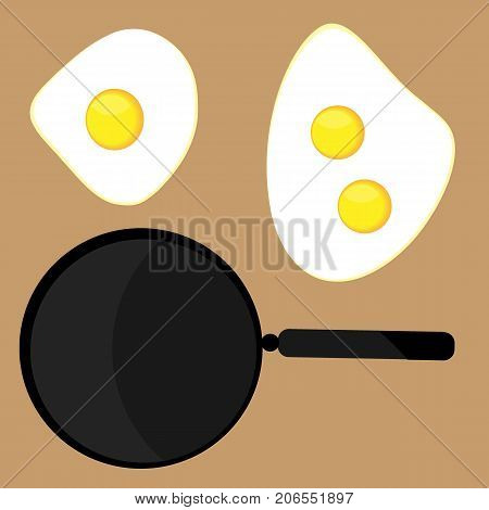Healthy nutritious breakfast. Fried egg. Scrambled egg. vector illustration in flat style
