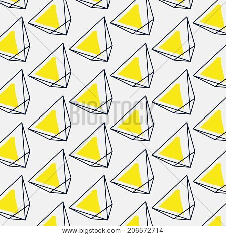 Vector abstract simple geometric signs. Yellow black graphic template Modern banner trendy triangle poster. Fashion futuristic geometry cover