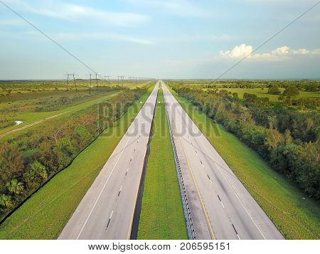 Irma Aerial Florida Turnpike Green Straight Highway