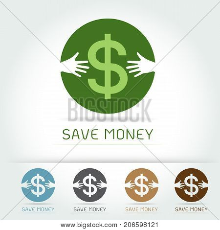 ollar Sign Iconhug and love save money concept on white background Vector illustration