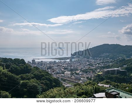Cityview of Atami City in Shizuoka, Japan.