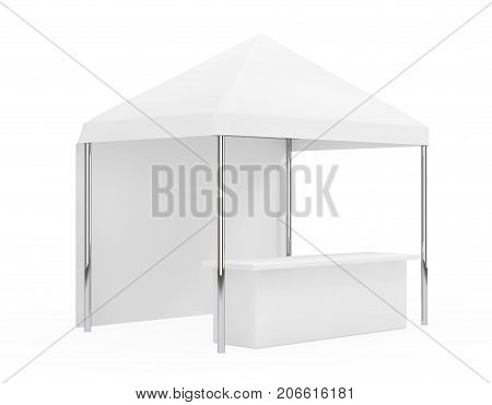 Advertising Promotional Outdoor Mobile Canopy Tent on a white background. 3d Rendering