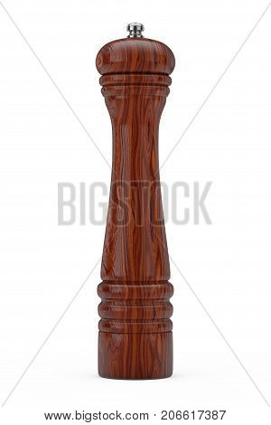 Wooden Perrer or Salt Grinder Mill on a white background. 3d Rendering