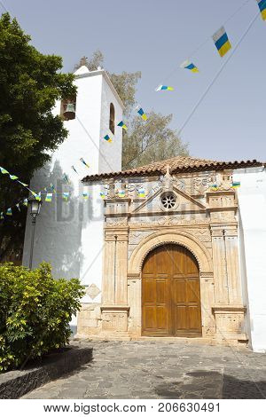 The beautiful little church of the village Pajara, Fuerteventura.
