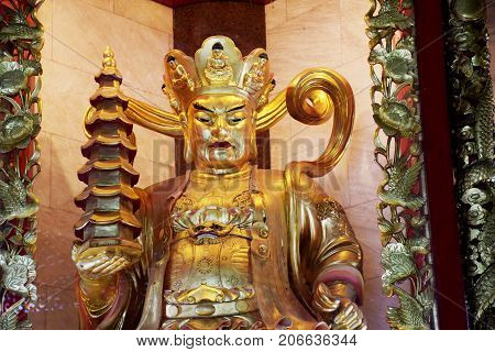 King Of The West And One Who Sees All In Four Heavenly Kings Are Four Buddhist Gods At Chinese Templ