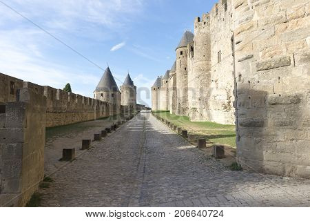 The Pretty Village Of Carcassonne In France