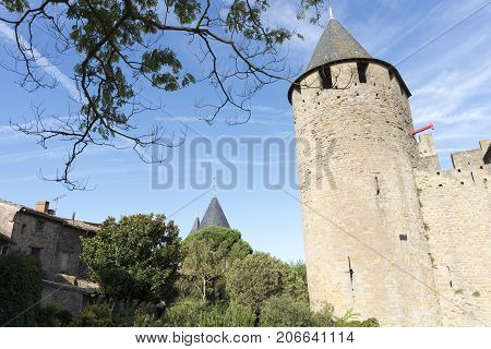 The Pretty Village Of Carcassonne In France