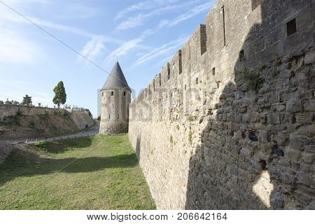 The Pretty Village Of Carcassonne In France