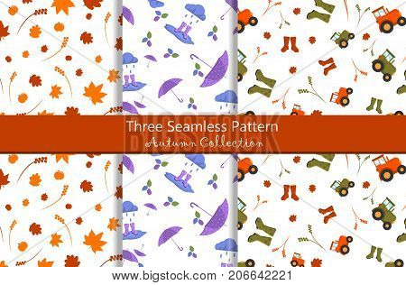 Colorful Seamless Pattern Autumn Collection different style