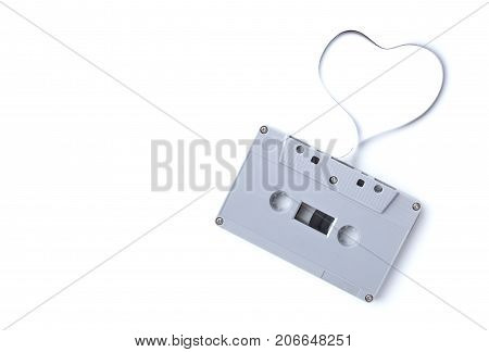 vintage cassette tape isolated on white background