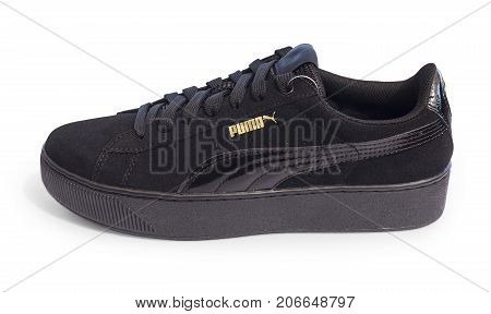 Pomos Cyprus - September 04 2017: PUMA shoe. Puma a major German multinational company. Isolated on white. Product shots