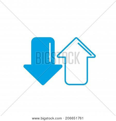 silhouette arrows to loading digital data connection vector illustration