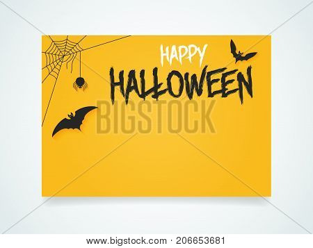Happy Halloween Poster. Halloween bat under the moonlight. Vector illustration.