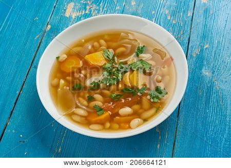 Fassolatha - national dish of GreeceClassic White Bean Soup.