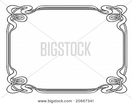 art nouveau dekorativa dekorativ ram