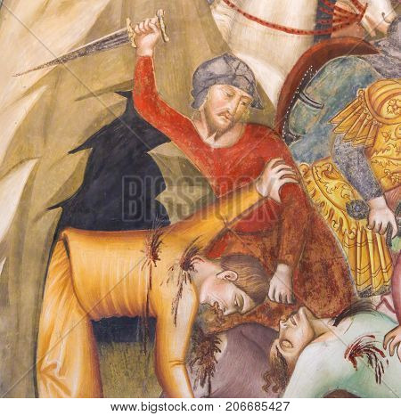 Fresco In San Gimignano - Massacre Of The Sons Of Job