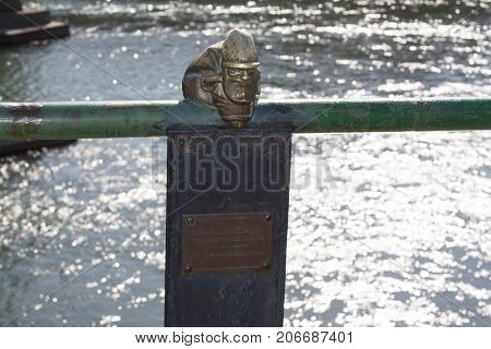 Saint Nicholas assistant mini sculpture photo: Uzhhorod Ukraine - April 1 2017