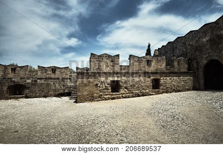 fortifications of the Medieval castle of the Order of the Joannites in the city of Rhodes