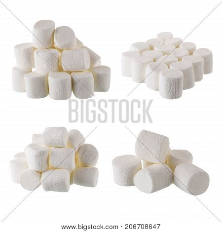 Fluffy White Marshmallow Isolated On White Background