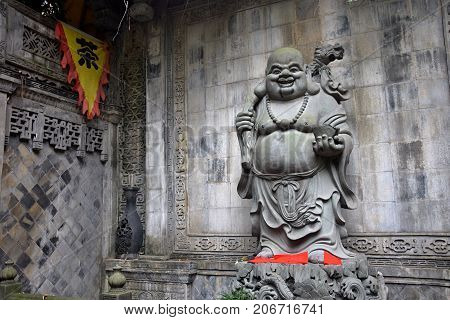 The Buddha statue in the Luohan temple in Chongqing in China.