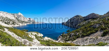 The Calanque de Morgiou one of the biggest calanques located between Marseille and Cassis France