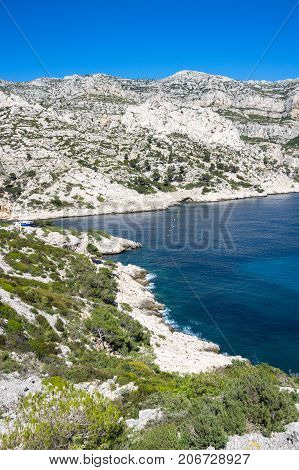 The Calanque de Morgiou one of the biggest calanques located between Marseille and Cassis France