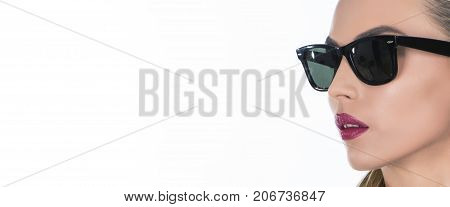 Black Classic Glasses. White background. Studio Shot.