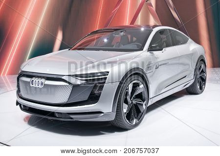 Frankfurt-September 20: Audi Elaine Concept at the Frankfurt International Motor Show on September 20 2017 in Frankfurt