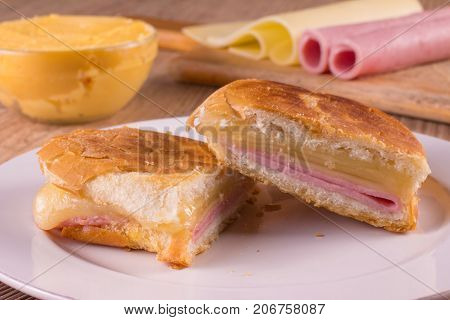 Hot Cheese Sandwich. Brazilian Misto Quente