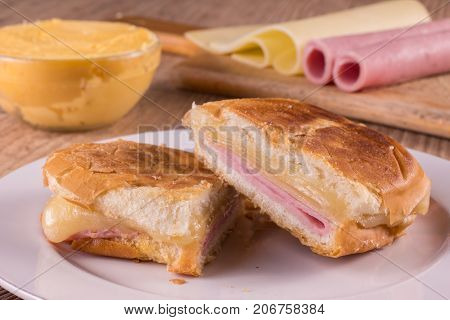 Hot Cheese Sandwich. Brazilian Misto Quente