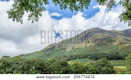 A landscape view of Buttermere one of the lakes in the Lake District Cumbria United Kingdom.