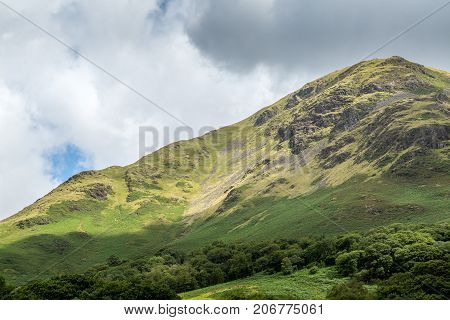A landscape view of Buttermere one of the lakes in the Lake District Cumbria United Kingdom.