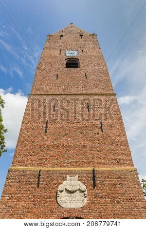 Tower of the historic church of Garnwerd Netherlands