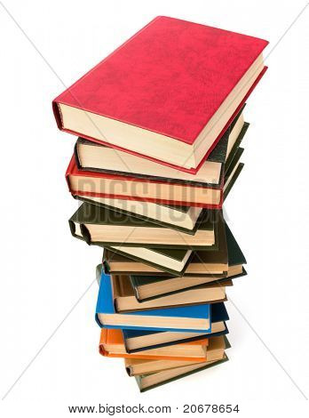 book stack isolated on  white background