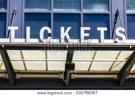 A Stadium Ticket Booth Window Sign I