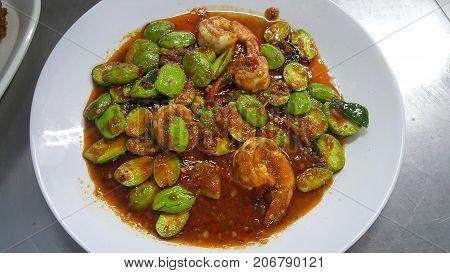 Bitter Bean With Shrimp Spicy And Yummy
