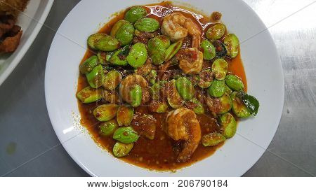 Bitter Bean With Shrimp Spicy And Yummy