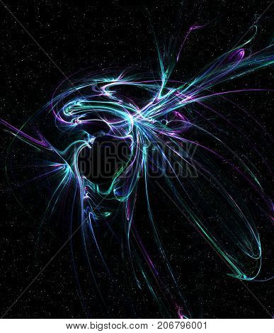 Space fantasy black hole anomaly abstract dark background horizontal
