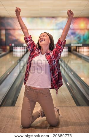 Girl Playing Bowling