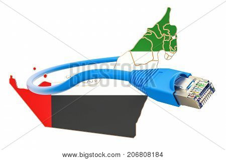 Internet connection in UAE concept. 3D rendering isolated on white background