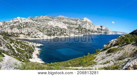 The Calanque de Morgiou one of the biggest calanques located between Marseille and Cassis France
