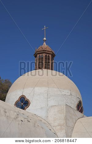 Historic church of San Antonio in the village of Matilla in the Atacama Desert, Tarapaca, Chile.