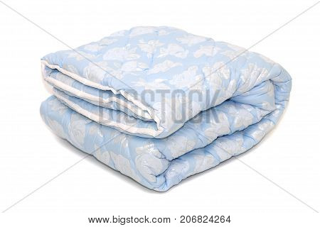 Blanket warm lint sintepon on white background isolation
