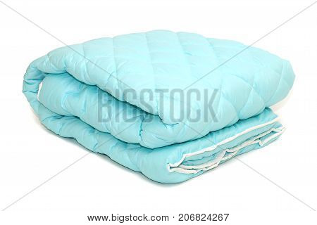 Blanket warm lint sintepon on white background isolation