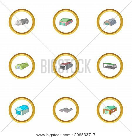 Storage icons set. cartoon style set of 9 storage vector icons for web design