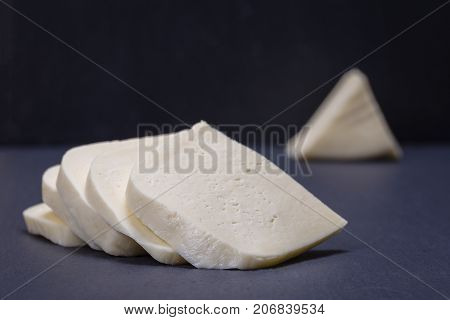 Suluguni Cheese On Black Slate Platter