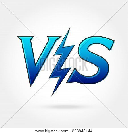 Versus letters or vs logo isolated . Flat style modern logotype design vector illustration