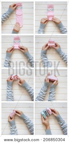 Clothes Storage. Order In The Closet. Folding Socks. Master Class.