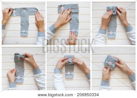 Clothes Storage. Order In The Closet. Folding Socks. Master Class.